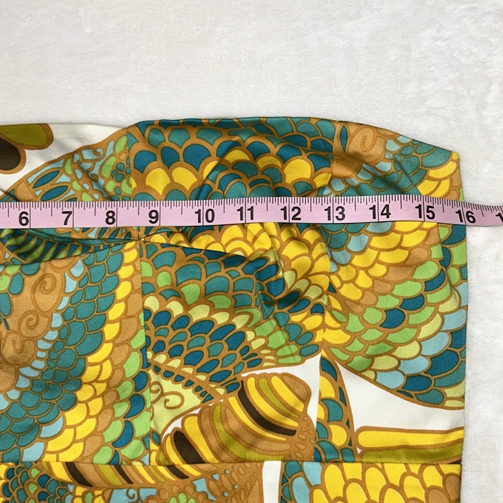 Banana Republic Strapless Tropical Print Sheath Dress in Yellow & Green - Picture 6 of 9